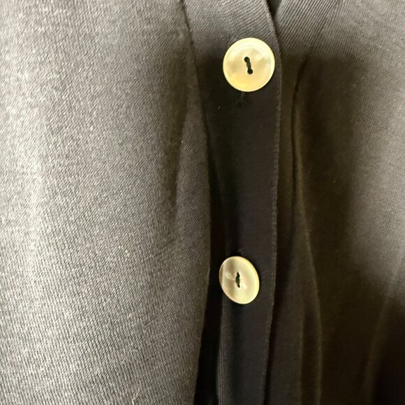 Malo Cardigan Button Down & Short Sleeve Sweater Twin Set Black 100% Cotton Sz M - Picture 5 of 14
